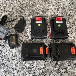 Black & Decker 20v Lithium Batteries & Charger
