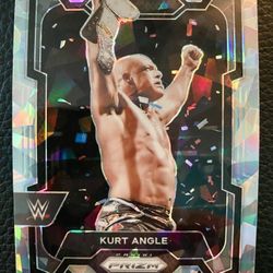 Kurt Angle 2024 Panini Prizm WWE #157 CRACKED ICE PRIZM! 