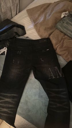 Amiri Black Denim Jeans with Studded Logo
