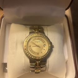 Vintage Wittnauer HT8066-9565 Ladies 14K Gold Diamond Bezel Date Dial Watch