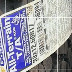 (4) 33x12.50R17 BRAND NEW BF GOODRICH