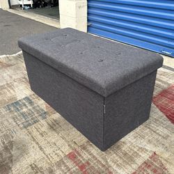 Gray Collapsable Storage Ottoman
