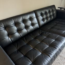 Morabo Black Leather Sofa