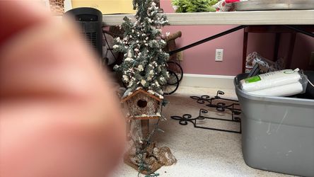 rustic birdhouse Christmas floor tree decoration