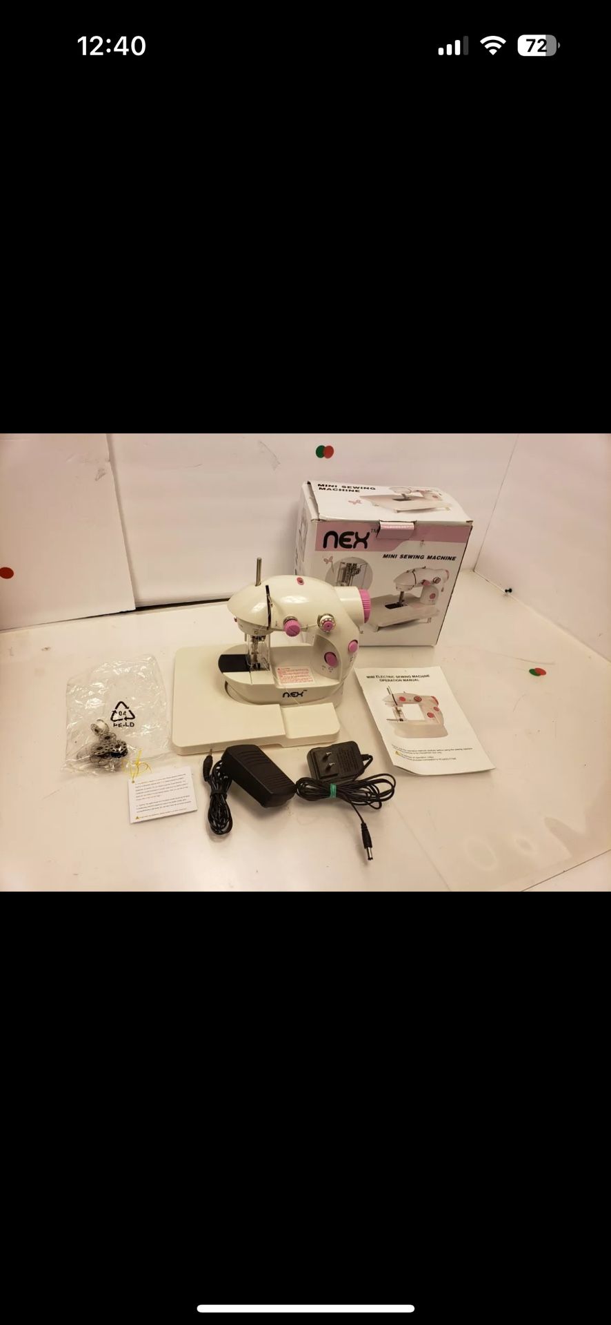 Nex Mini sewing machine(875tsc) designed in US. 2 speed switch or foot pedal