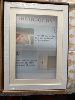White Picture Frame with Mat and Plexiglass