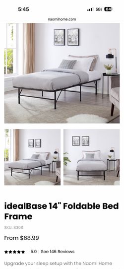 idealBase 14" Foldable Bed Frame SKU: 83011
