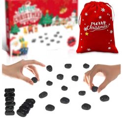 20 Pcs Christmas Magnetic Chess Game, Magnetic Chess Game with Stones Magnet with String Magnetic Board Games Puzzle Stra