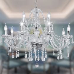 Panghuhu88 Crystal Candle Chandeliers Lighting Modern 15 Lights PendantCeiling Fixture Lamp for Dining Living Room Bedroom Hallway Entry Elegant Decor