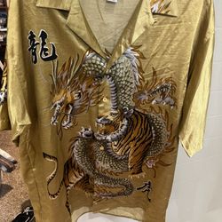 Vintage Tiger V Dragon Shirt Made In Korea 