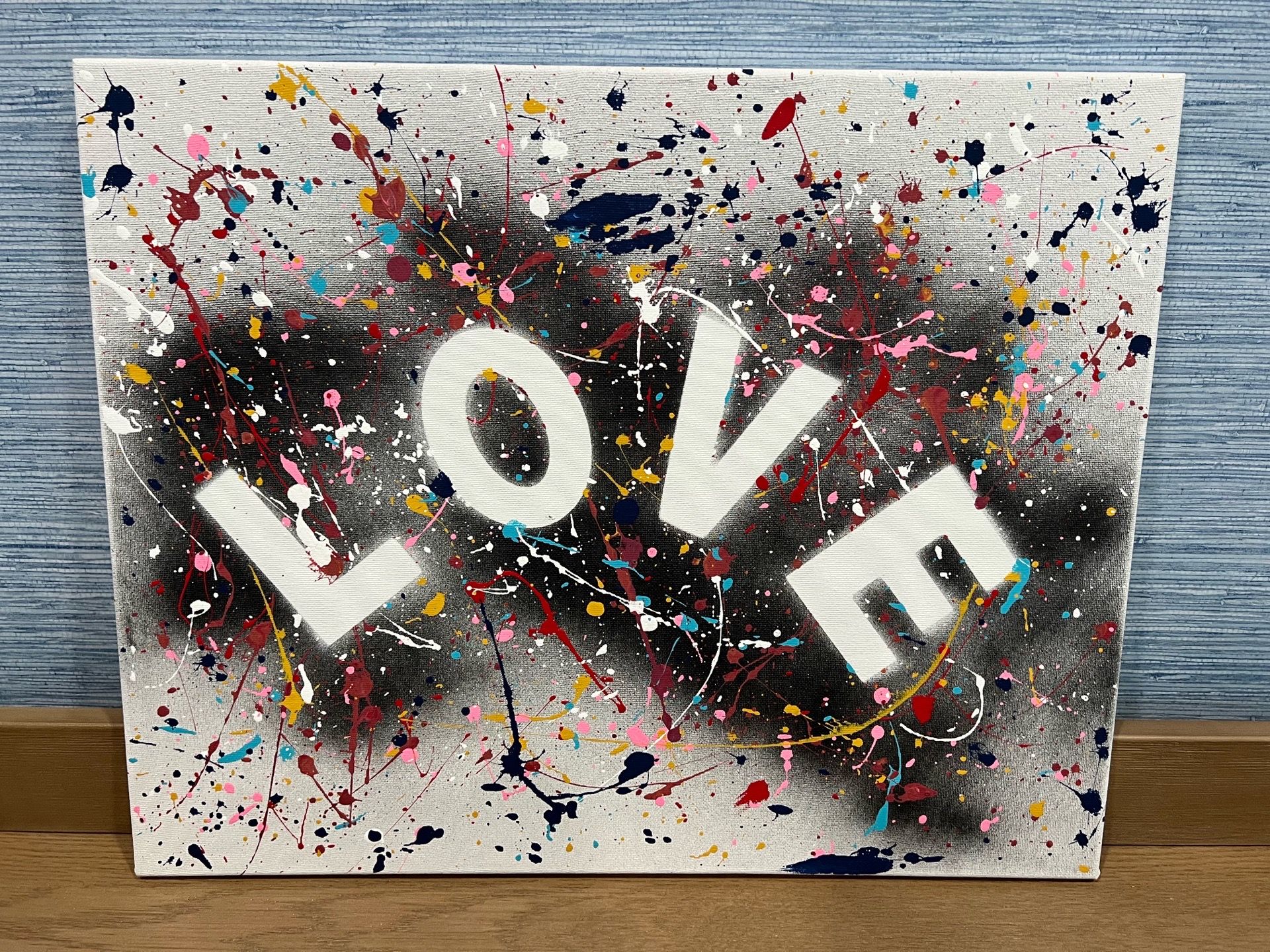 LOVE Spray Painted Canvas