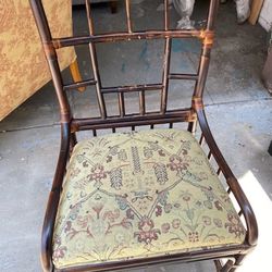 Gorgeous Upholstered Vintage Cane Chair!