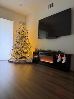 7.5Ft Grand Duchess Twinkling FULL Balsam Fir Flocked Artificial Christmas Tree