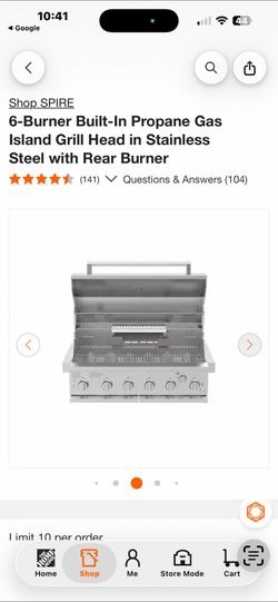 Spire  6-Burner Built-In Propane Gas Island Grill Head in Stainle
