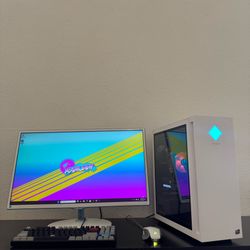 White Ryzen 7 RTX Gaming PC Computer Bundle (Ryzen 7 5700, 16GB RAM, RTX 3060 Ti, 512GB NVMe + 1TB HDD)