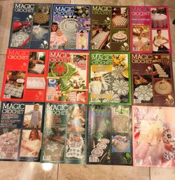 1984 Vintage Magic Crochet magazines. Excellent condition. Hundreds of patterns. All 12, $30
