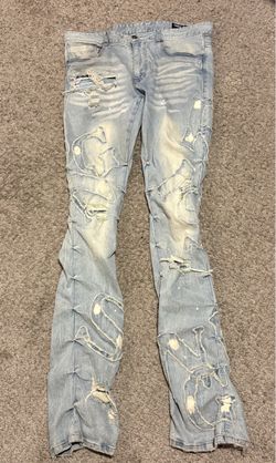 stacked smoke rise jeans