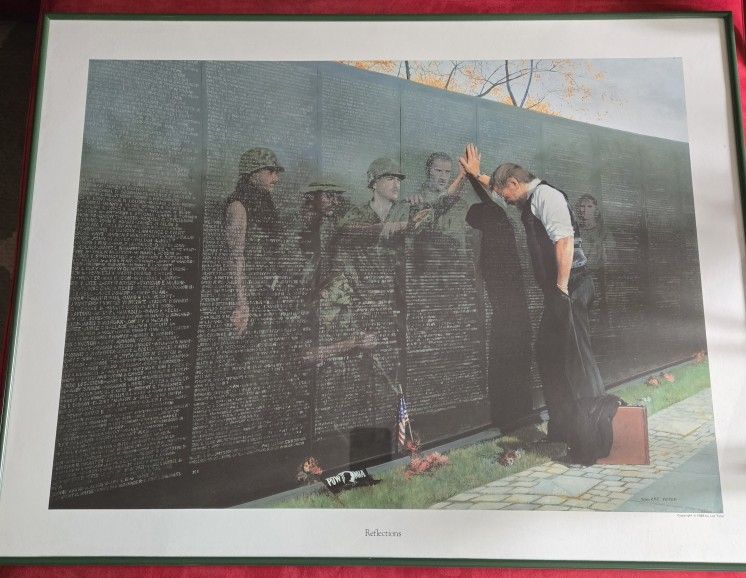 "Reflections" By Lee Teter. Framed Print,  Vietnam War Wall Memorial. 