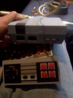 Super Nintendo old school Gray, with both controller's