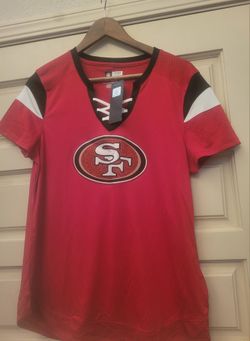Brand New Ladies San Francisco 49ers Lace Up Glitter Top