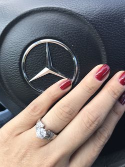 Silver ring with cubic zirconia