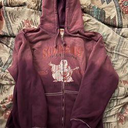 Supreme Collaboration w/ True Religion Purple Zip up hooded sweatshirt Limited edition 