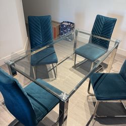 Modern Glass Dining Table Set