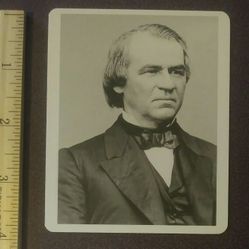 Civil War Union North Andrew Johnson President Vice Senator Governor Tennessee Knowledge Card Vintage Collectible Photo Military