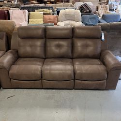 Brown Leather Recliner Couch New (in Store) 
