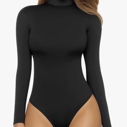 MANGOPOP Mock Turtleneck Bodysuit – Black (Size XS / TP) 