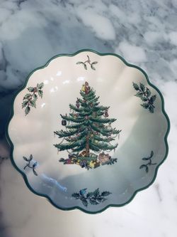 HOLIDAY-SPODE CHRISTMAS TREE FLUTED DISH