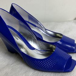 New Naturalizer Siberia womens  size 9M blue wedge heel open toe shoes 