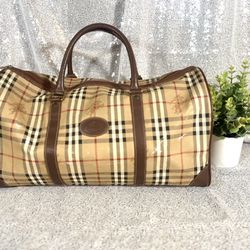 Burberry Beige Nova Check Boston Duffle Bag