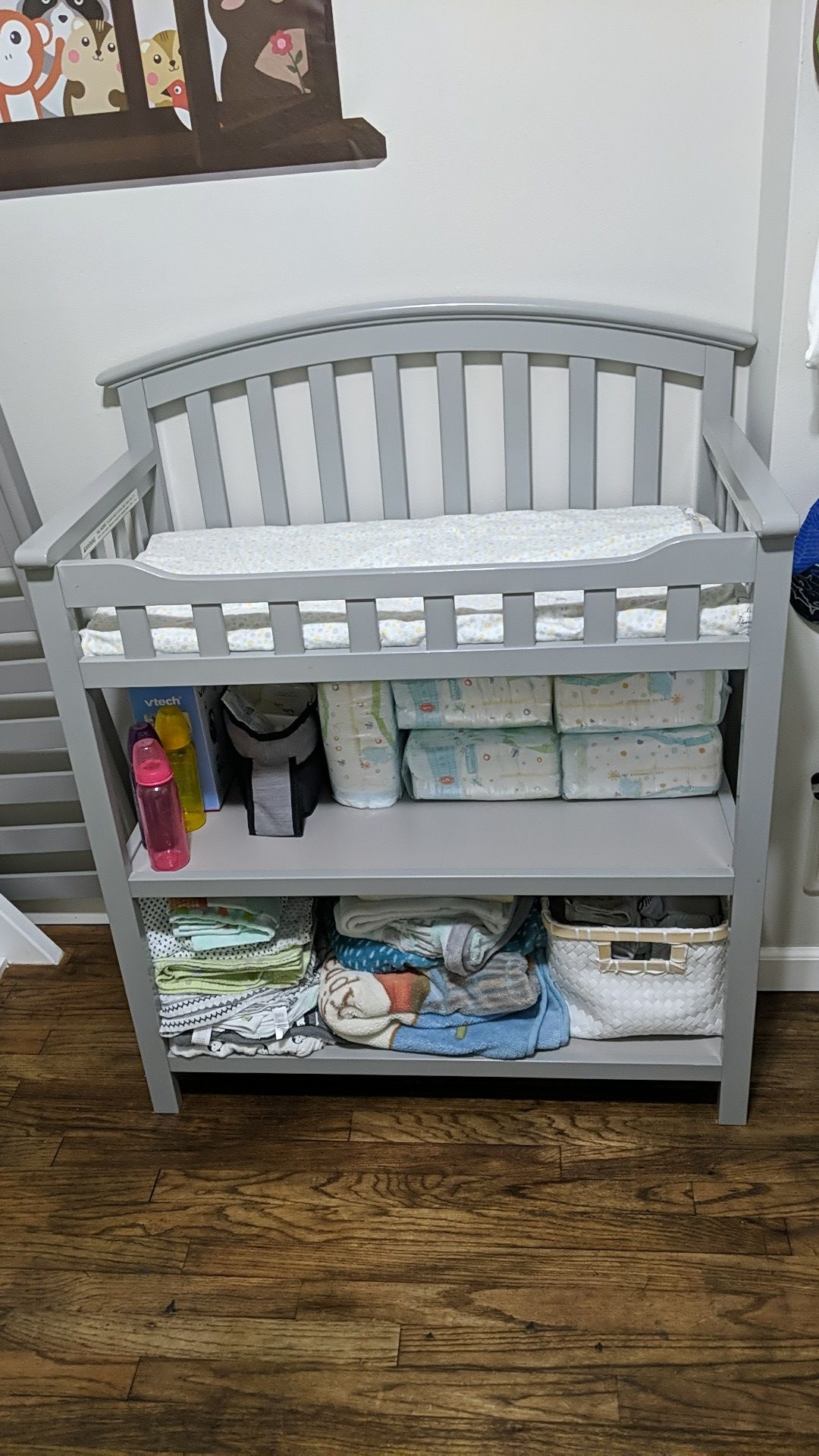 Grey changing table