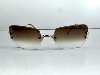 Cartier Classic C Motif Brown Rimless Sunglasses WMP020960