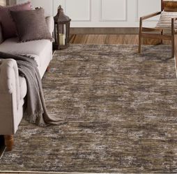 New 9x12 brown modern abstract area rug