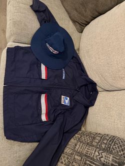 Postal hat and windbreaker