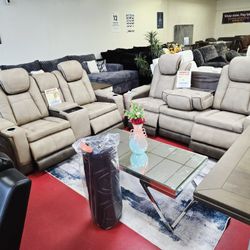 Power Reclining Livingroom Furniture Couches Sofa Sets Only $49 Down 