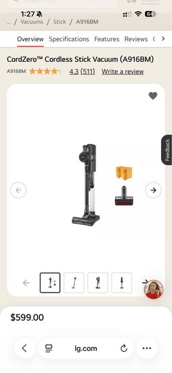 LG CordZero A9 Kompressor Cordless Stick Vacuum (A916BM)