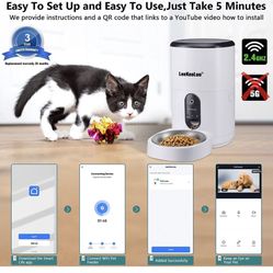 Automatic Dog Feeder HD 1080P Camera Cat Feeders 6L WiFi Smart Pet Feeder with APP Control Timer Settings Dispense Food Two Way Audio Recording Motion