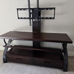 TV Stand, Wood Metal and Glass