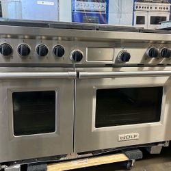 WOLF 48”WIDE DUAL FUEL RANGE STOVE STAINLESS STEEL