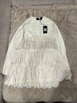 NWT Fenty x Puma by Rihanna Hockey Babydoll Tiered Dress - White / Vanilla Ice
