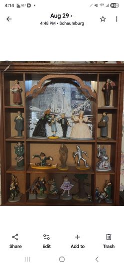 Wizard of Oz Figurine Collection with Display Cabinet