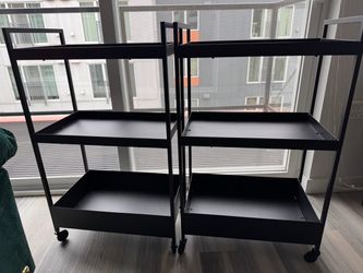 IKEA NISSAFORS cart x2 items with wheels, black