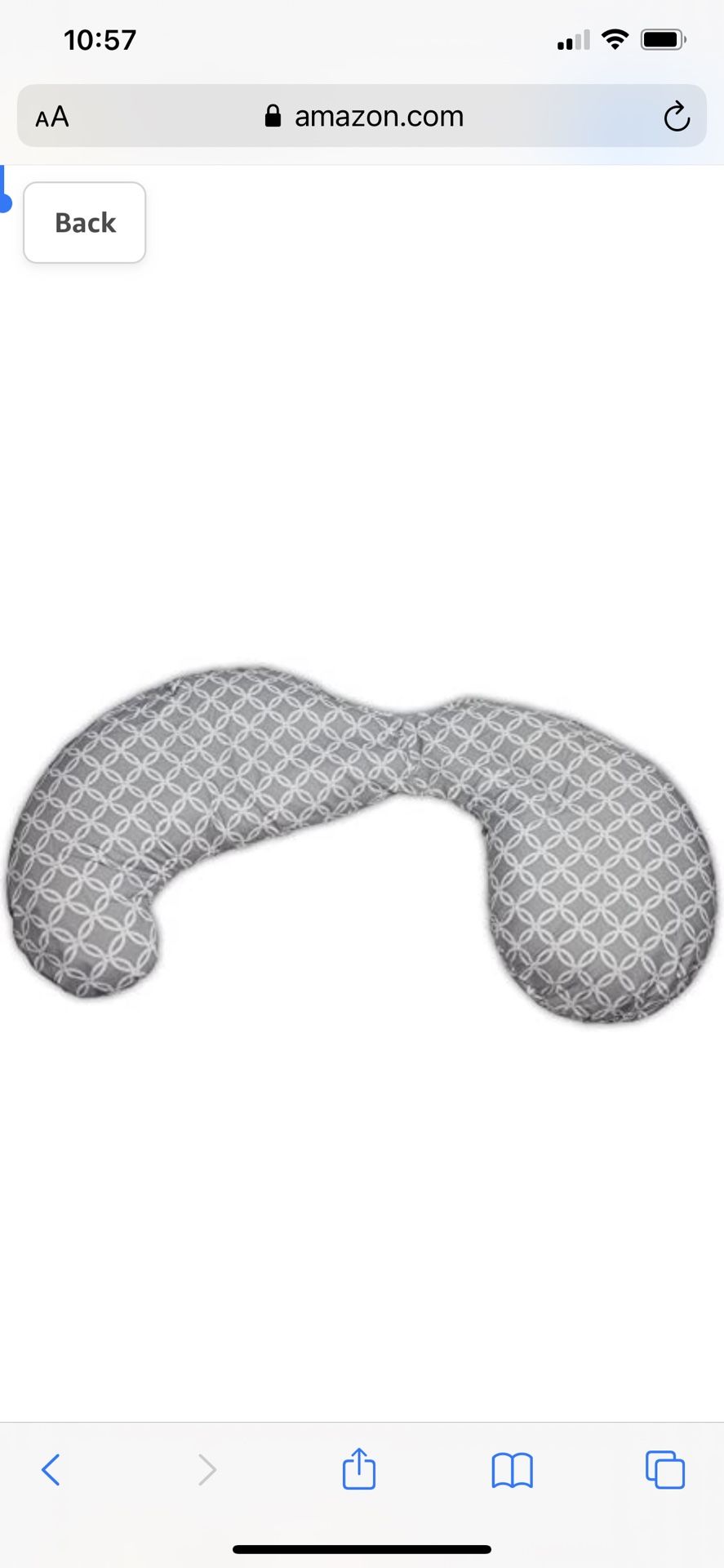 Boppy Multi-Use Slipcovered Total Body Pillow, Ring Toss Gray