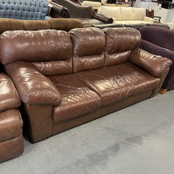 The Brown Leather Sofa Couch (in Store) 