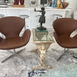 2 Mid Century Modern MCM Egg Swan Style Chairs. Amazing Buy.  Pair $800. 