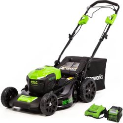 Greenworks 40V 21" Brushless Cordless (Self-Propelled) Lawn Mower (75+ Compatible Tools), 5.0Ah Batt