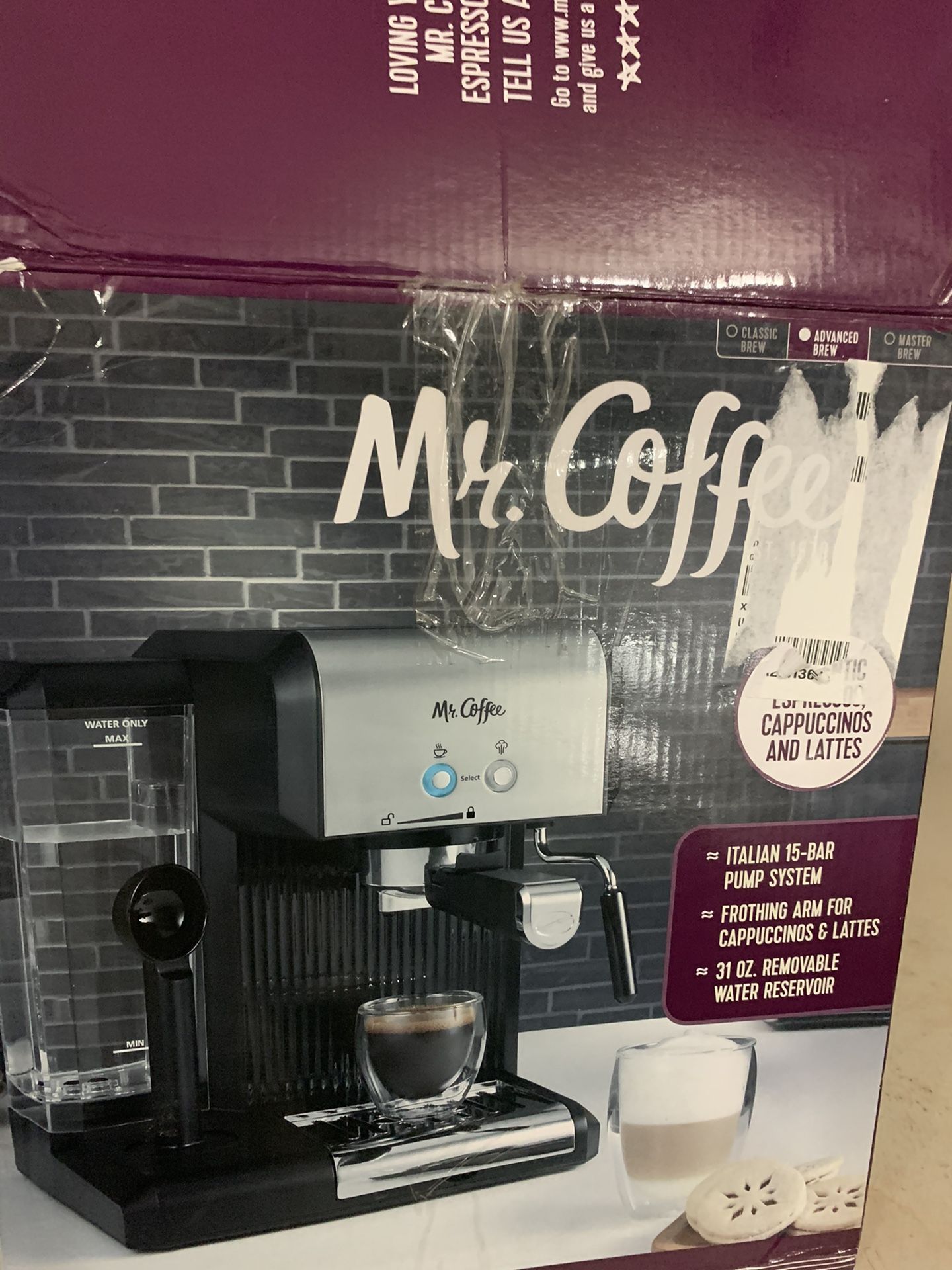 Mr. Coffee Espresso and Cappuccino Maker | Café Barista , Silver